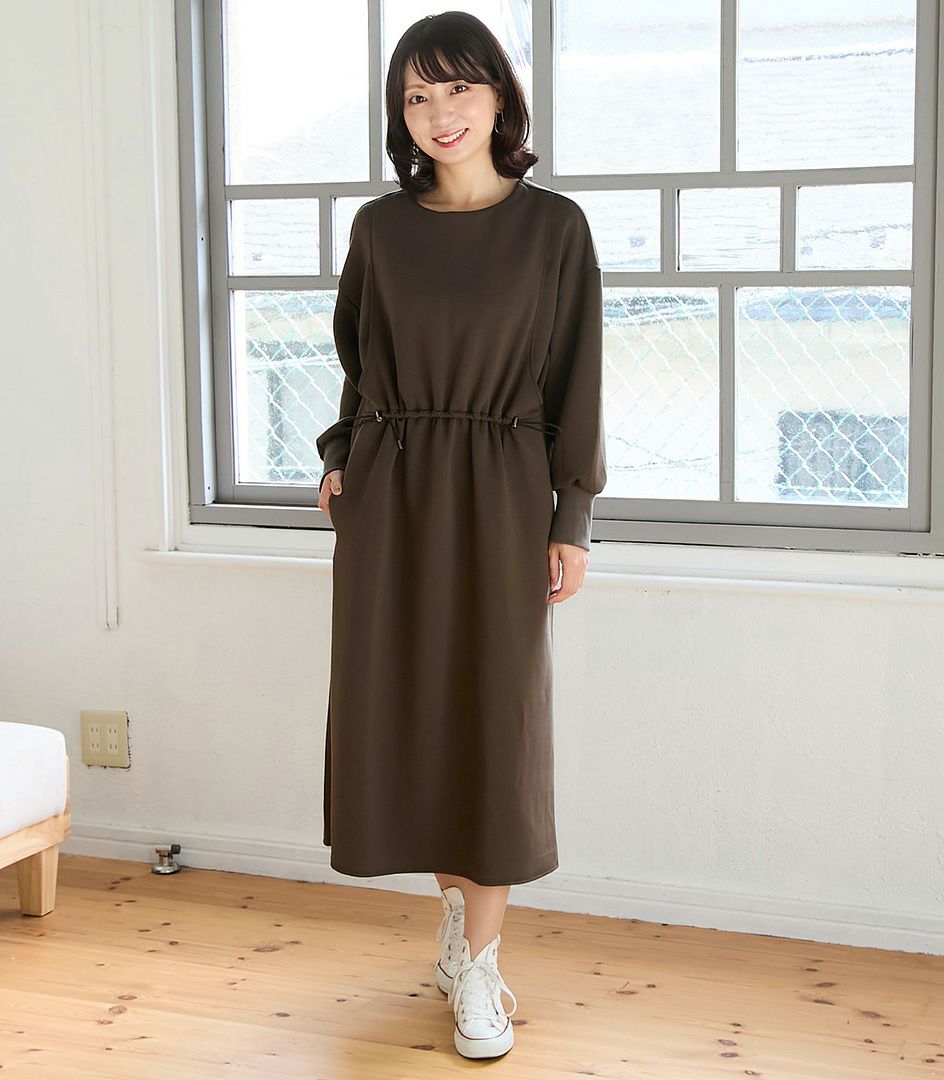 2BUY10%OFF/ウィンターセール10%OFF】ドロストワンピース 授乳服