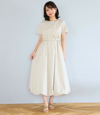 【試着対象】【新色】オーガニックバルーンワンピース 授乳服 マタニティ服 日本製