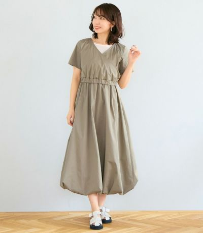 【試着対象】【新色】オーガニックバルーンワンピース 授乳服 マタニティ服 日本製